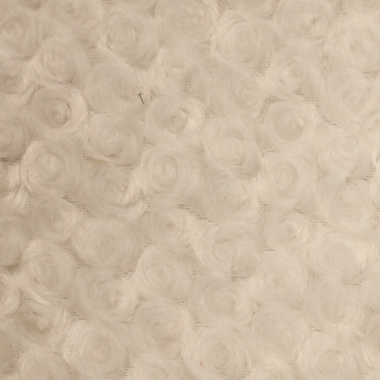 1 Yard Ivory Rosebud Minky Fabric 58/60" Width Swirl Embossed